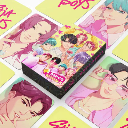 Kpop Demon Hunters 92 pcs Card Set - Anime 2025 Collectibles (HUNTR/X, Saja Boys) for Kids Party, Cosplay Games